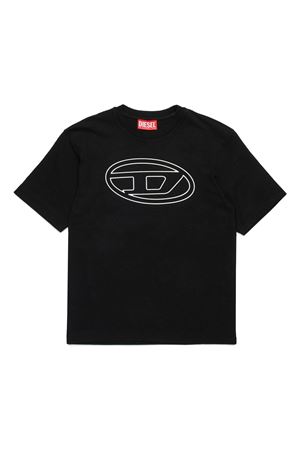 black cotton tshirt DIESEL KIDS | J017880BEAFK900